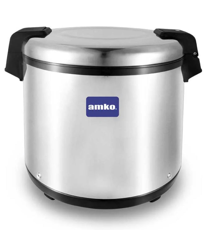 AMKO AK-ERW7 Electric Rice Warmer, 50 Cups / 21 Liter, Stainless Steel