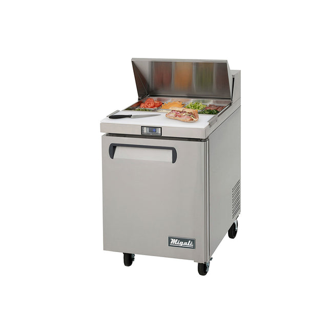 Migali Prep Table C-SP27-8-HC 27"W Sandwich/Salad Prep Table Fits 8 Sixth-Size Pans, 115v