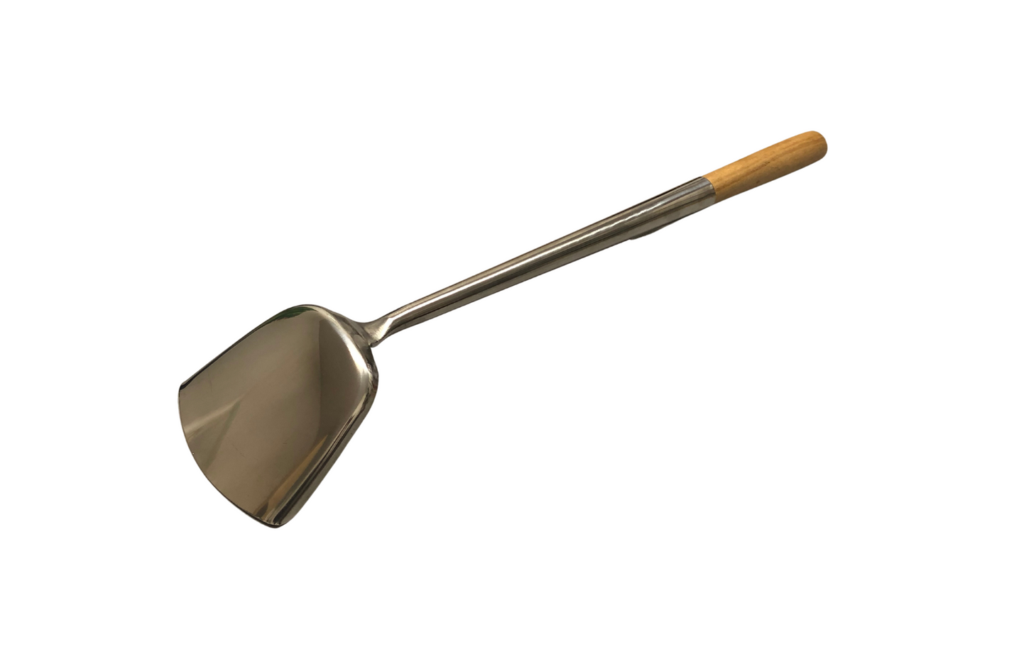 PO WAH Chinese Wok Shovel with Wooden Handle, Stainless Steel