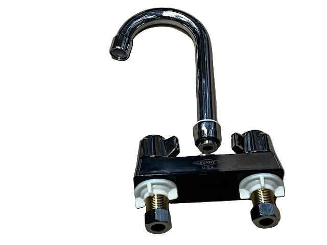 Sunny DF-400 / SDF-400G Bar Faucet – Deck Mount, 6" Gooseneck Spout, Heavy Duty, 4" Center