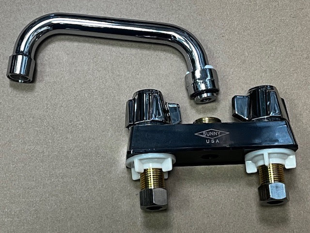 Sunny Bar Faucet DF-406 Deck Mount 6” Tubular Heavy Duty 4” Center
