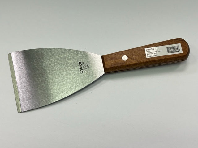 Winco TN526 Scraper, 3 x 4" Blade, Wooden Handle, NSF