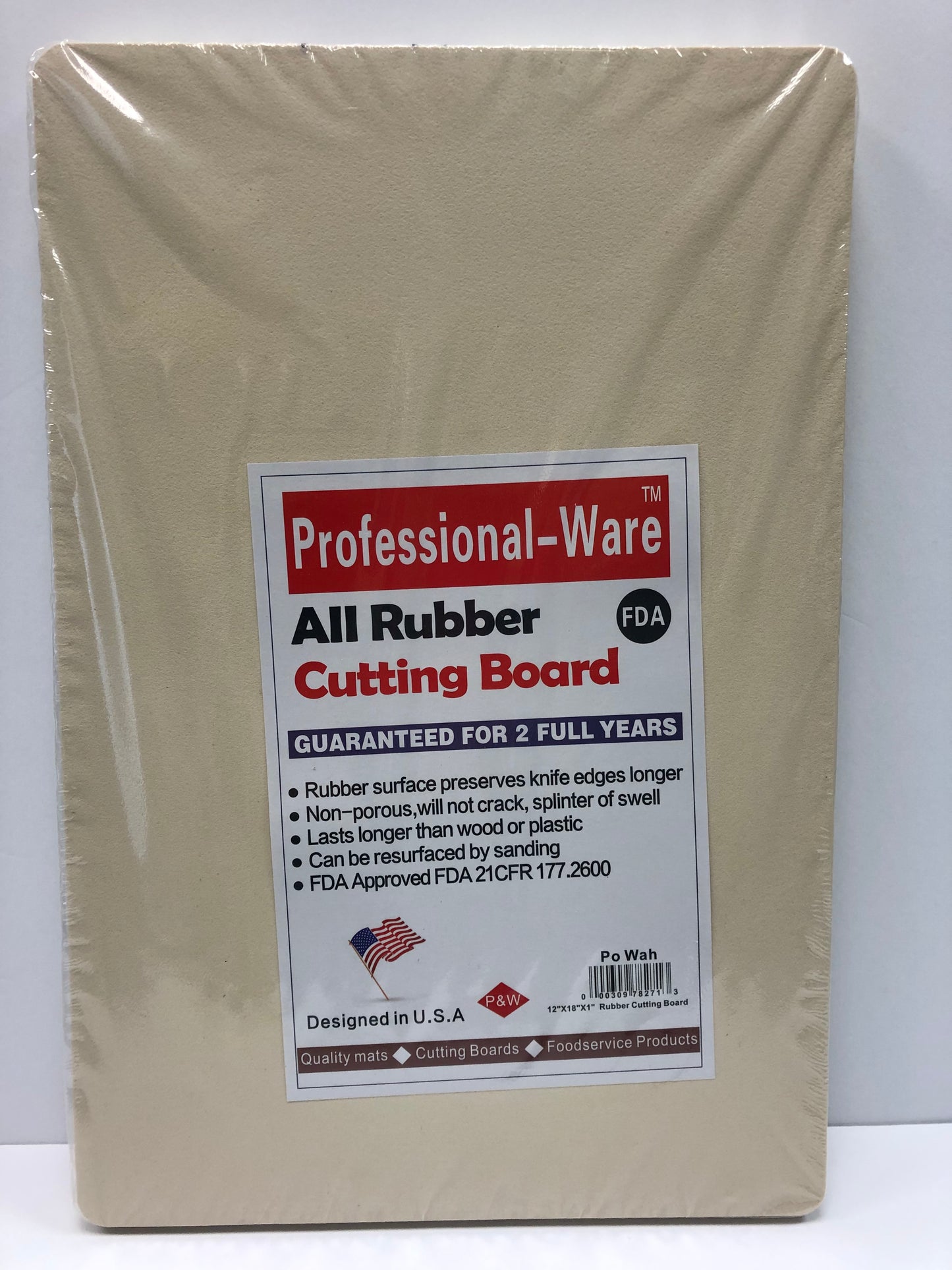 POW 75-7827 Cutting Board RUBBER 12" X 18" X 1", ( CBCN-12181 )