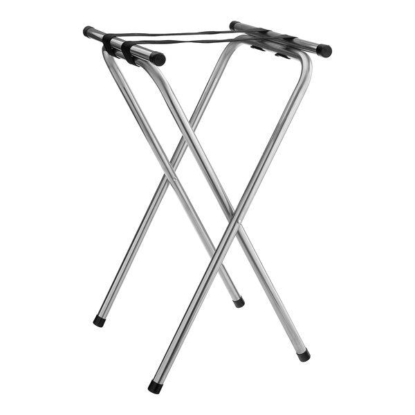 Stand 19" x 16 1/2" x 31" Folding Chrome Metal Double Bar