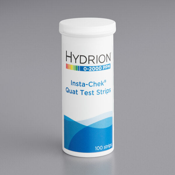 Sanitizer - Hydrion Quat Test Strips QT-2000 bottle
