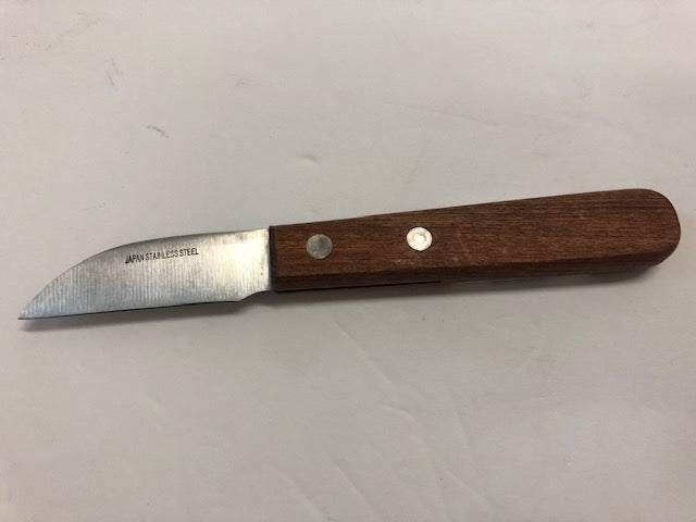 PO WAH OKJ-3 Onion Knife with Wooden Handle, Stainless Steel (Japan)