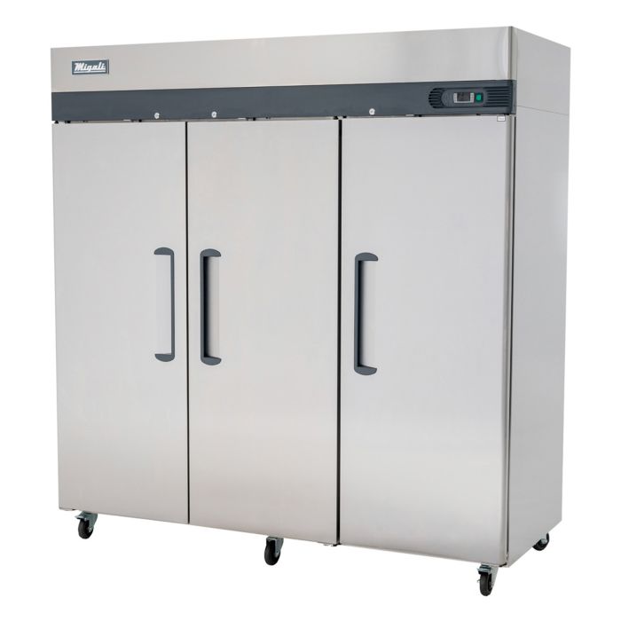 Reach In Freezer Migali C-3F-HC 77" Three Section, (3) Solid Doors, 115/208-230v/1ph