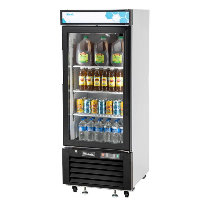 Glass Door Merchandiser Refrigerator Migali C-10RM-HC 24 1/4" Competitor Series® One Section - (1) Right Hinge Door, White, 115v