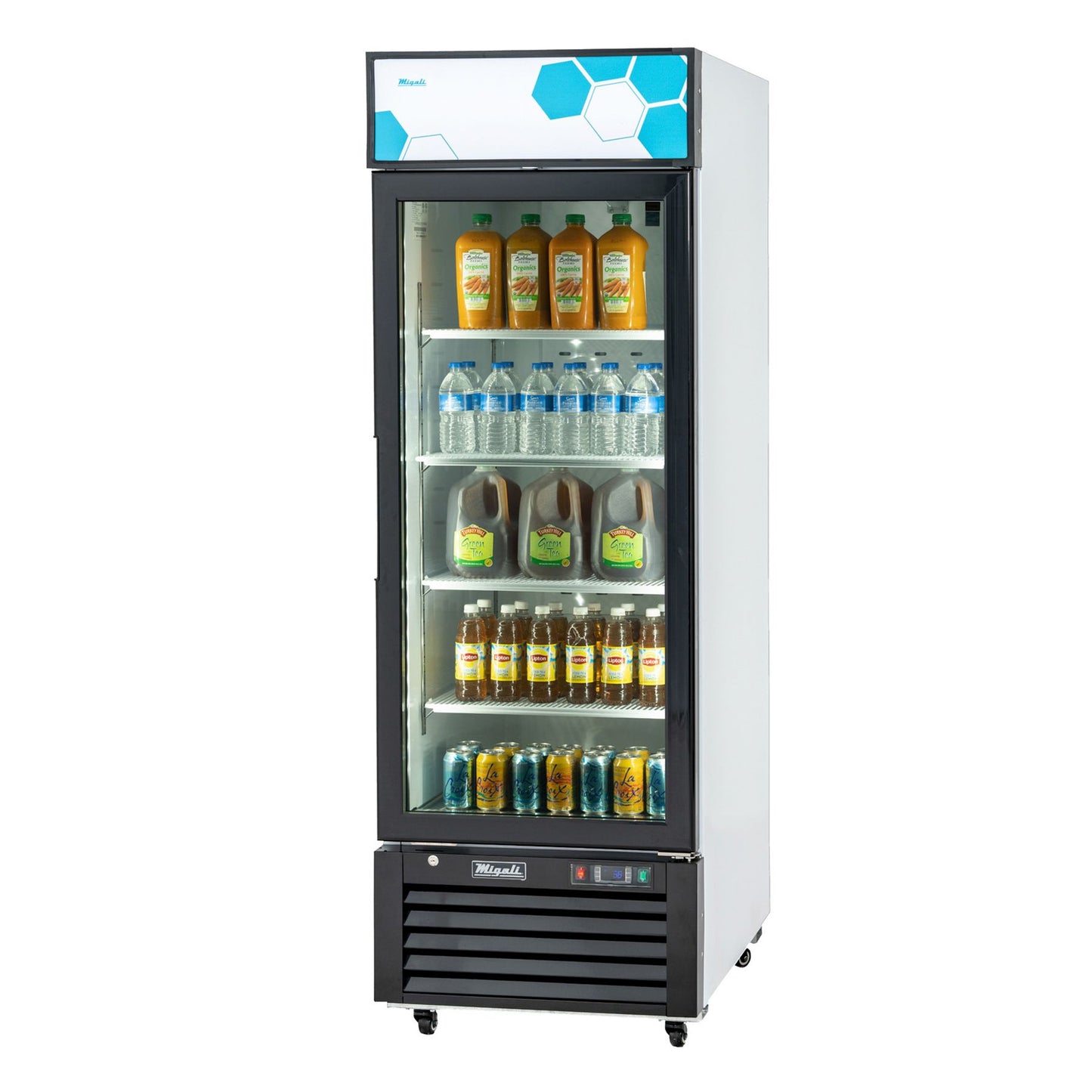 Glass Door Merchandiser Refrigerator Migali C-23RM-HC 27" Competitor Series® One Section - (1) Right Hinge Door, White, 115v