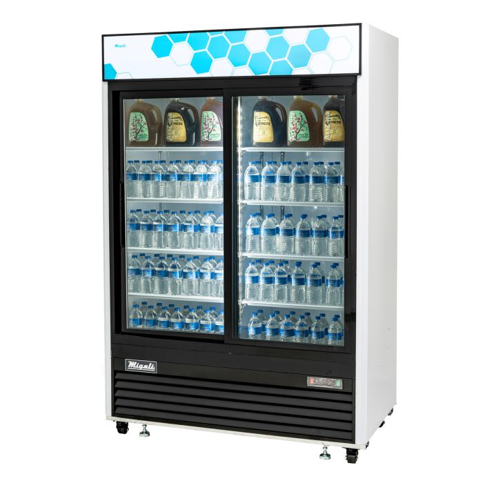 Sliding Glass Door Merchandiser Refrigerator Migali C-49RS-HC 54 2/5" Competitor Series® Two Section - (2) Sliding Doors, White, 115v