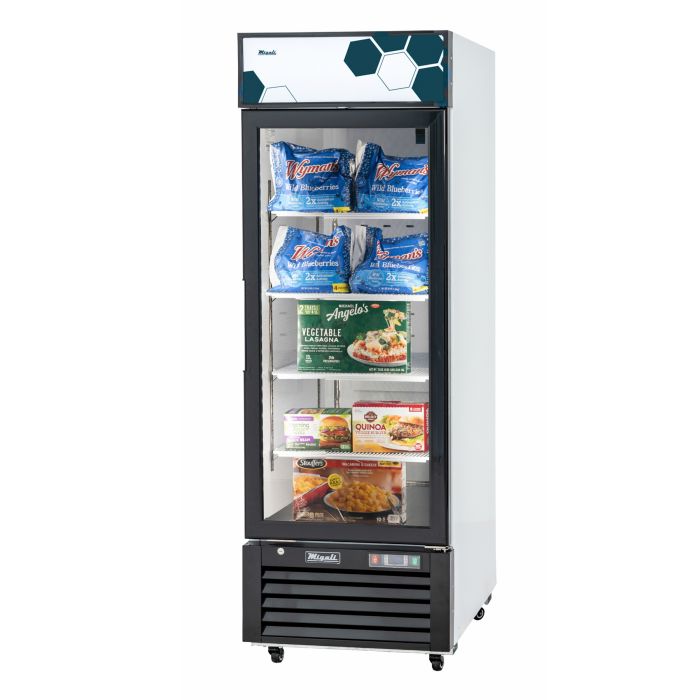 Glass Door Merchandiser Freezer Migali C-23FM-HC 27" One Section w/ Swing Door - Bottom Mount Compressor, White, 115v