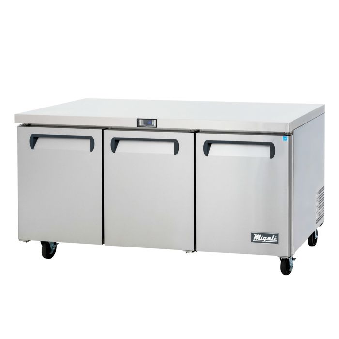 Undercounter Refrigerator Migali C-U72R-HC 72 7/10" W w/ (3) Sections & (3) Doors, 115v
