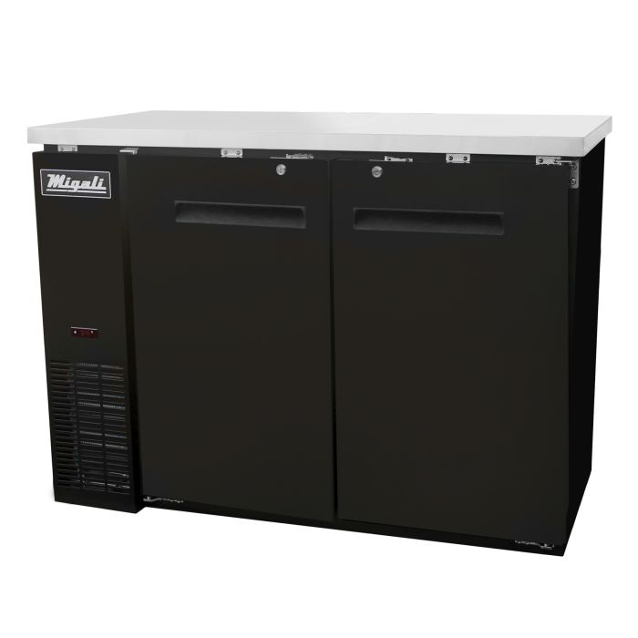 Solid Door Back Bar Refrigerator Migali C-BB48-HC 48 3/4" - 2 Swinging Solid Doors, 115v