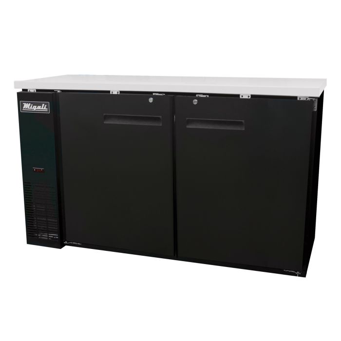 Solid Door Back Bar Refrigerator Migali C-BB60-HC 60 4/5" - 2 Swinging Solid Doors, 115v