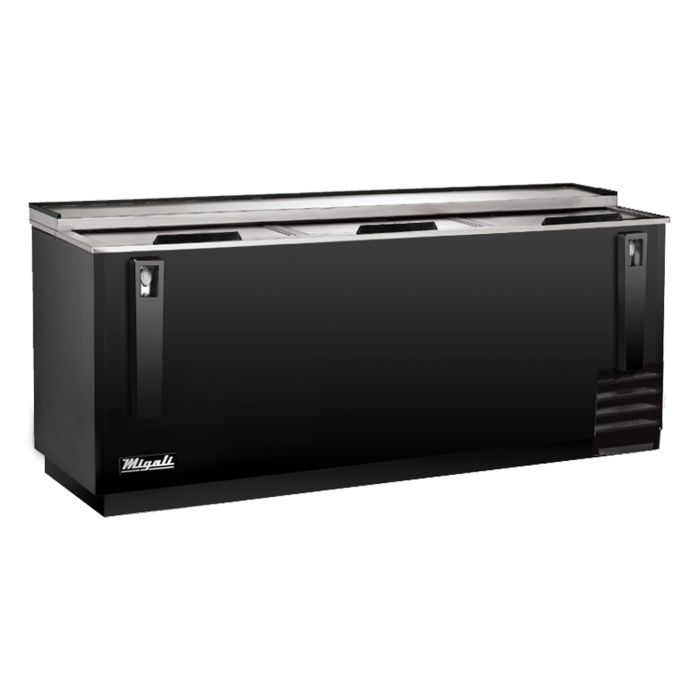 Horizontal Bottle Cooler Migali C-HBC95-HC 95" - Holds (900) 12 oz Bottles, Lid Locks, 115v