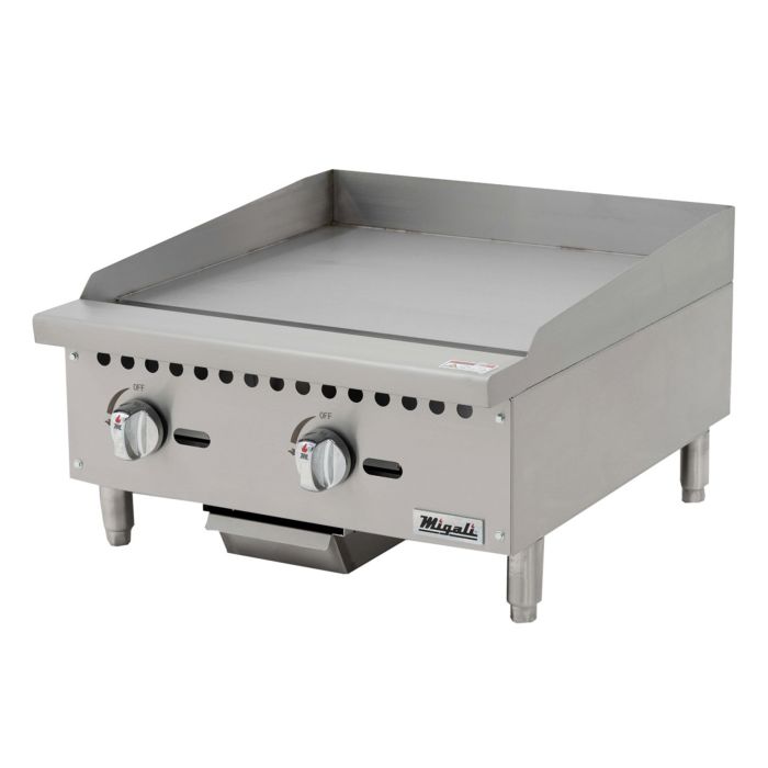 Gas Griddle w/ Manual Controls Migali C-G24 24" - 3/4" Steel Plate, Natural Gas