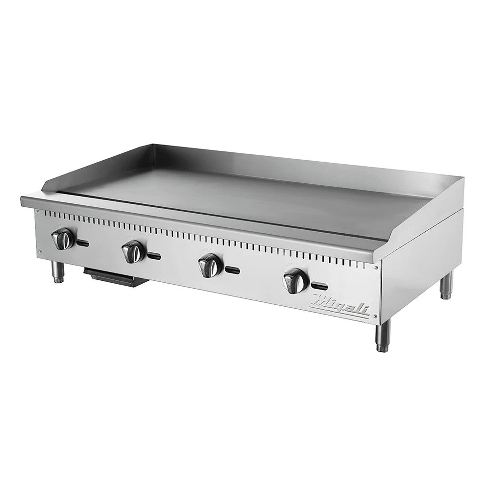 Gas Griddle w/ Thermostatic Controls Migali C-G48T 48" - 1" Steel Plate, NG/LP Convertible