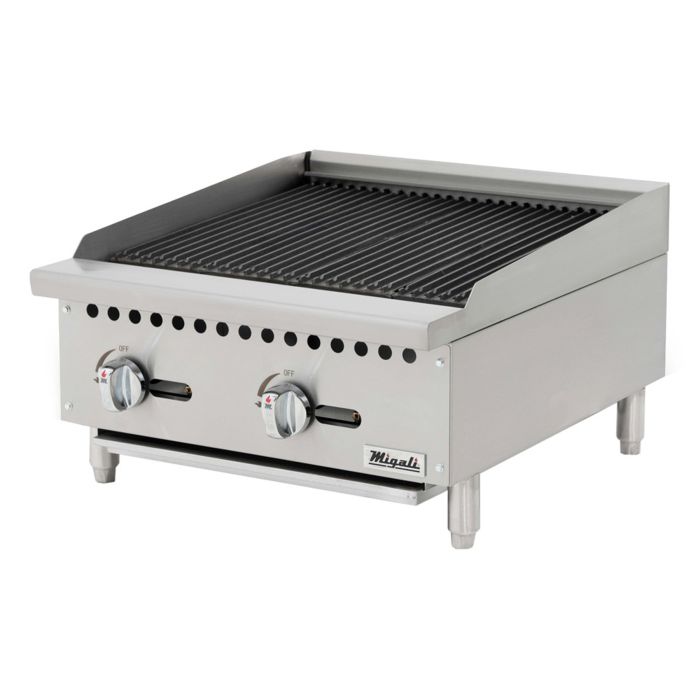 Radiant Broiler Migali C-RB24 24" Natural Gas w/ Cast Iron Grates, 70,000 BTU