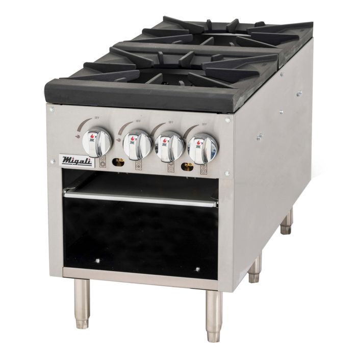 Stock Pot Stove Migali C-SPS-2-18 18" 2 Burner, Natural Gas