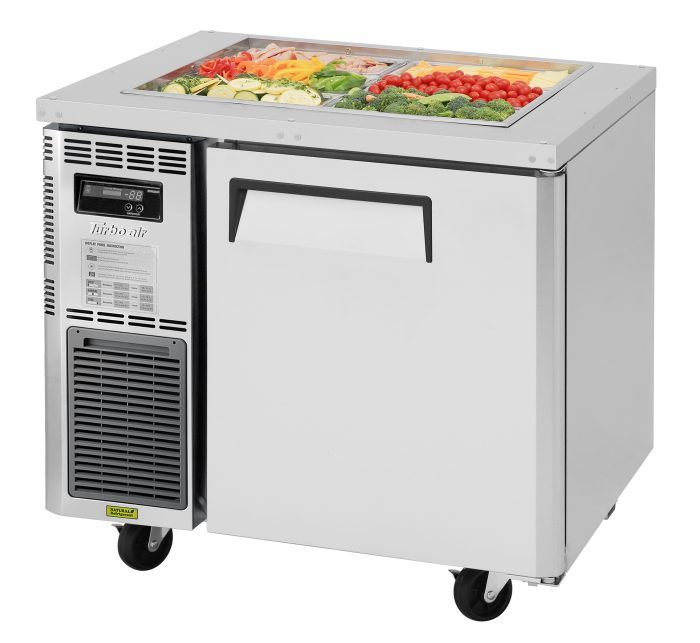Buffet Table Turbo Air JBT-36-N 36" J Series Cold Food Bar - (6) Pan Capacity, Floor Model, Stainless Steel