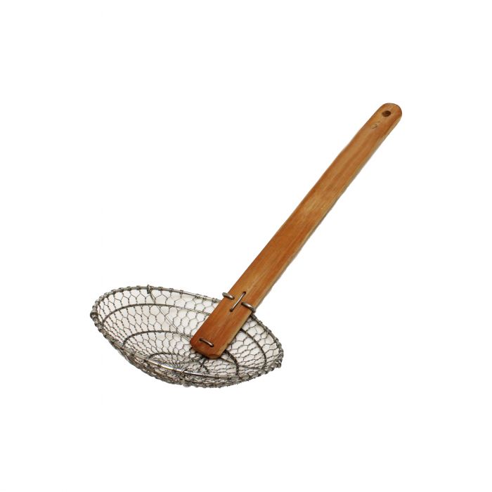 Fine Mesh Skimmer Thunder Group - Bamboo Handle, Galvanized Steel