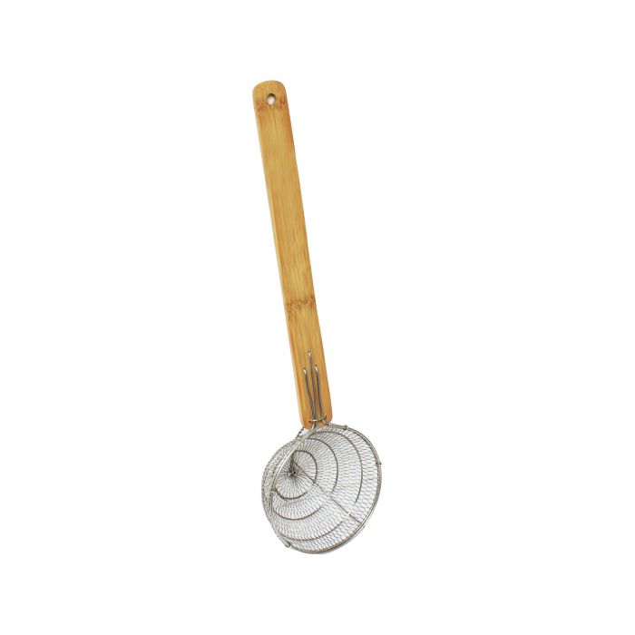 Thunder Group Mesh Skimmer - Bamboo Handle, Galvanized Steel