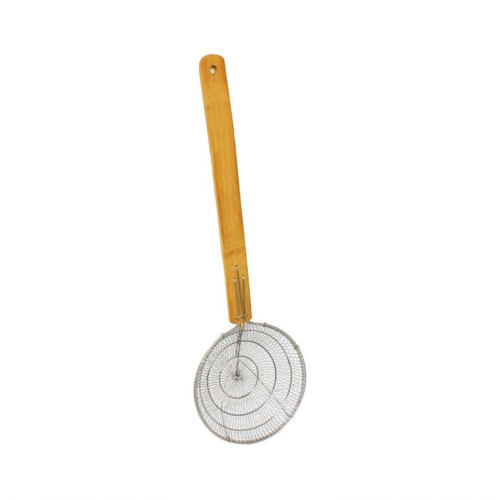 Thunder Group Mesh Skimmer - Bamboo Handle, Galvanized Steel
