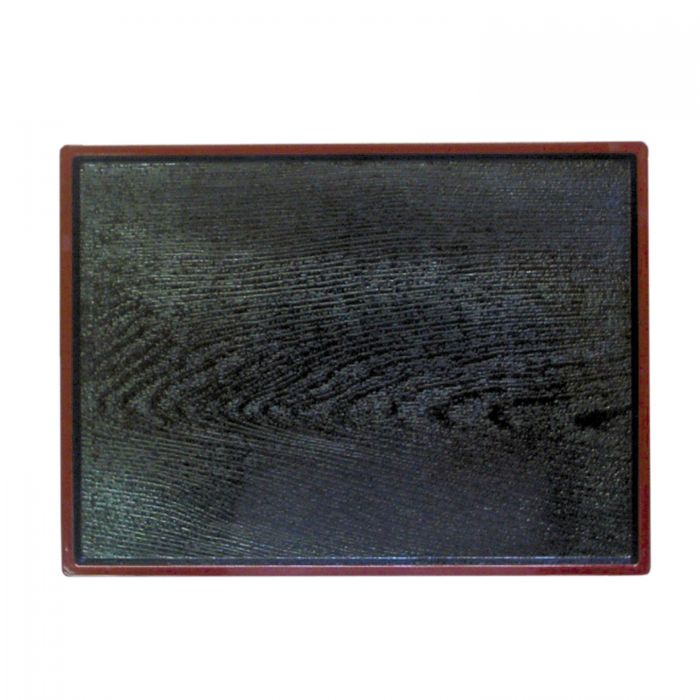 Obon Serving Tray Thunder Group PLA013 Rectangular - 13" x 9 1/2", Plastic, Black Wood Grain