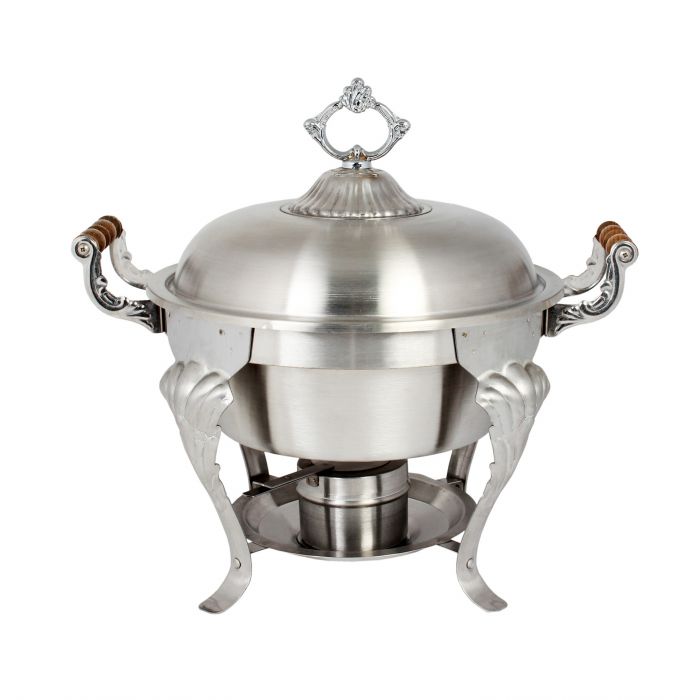 Round Chafing Dish Thunder Group SLRCF8632, 5 Quart w/ Lift Off Cover