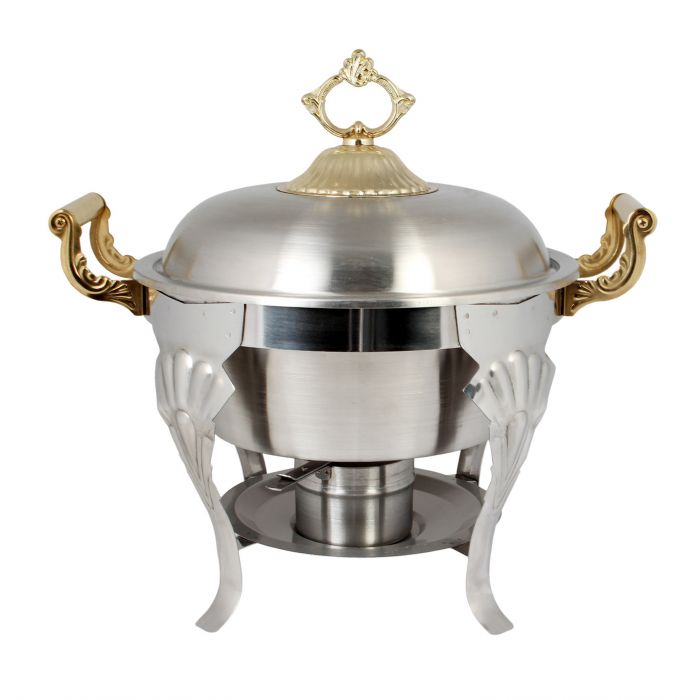 Round Chafing Dish Thunder Group SLRCF8633, 5 Quart w/ Lift Off Cover
