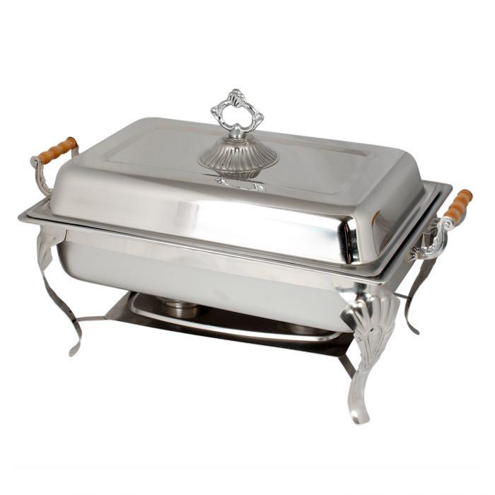 Deluxe Chafer Thunder Group SLRCF8532 8 Qt. Stainless Steel Lift-Off Cover Rectangular