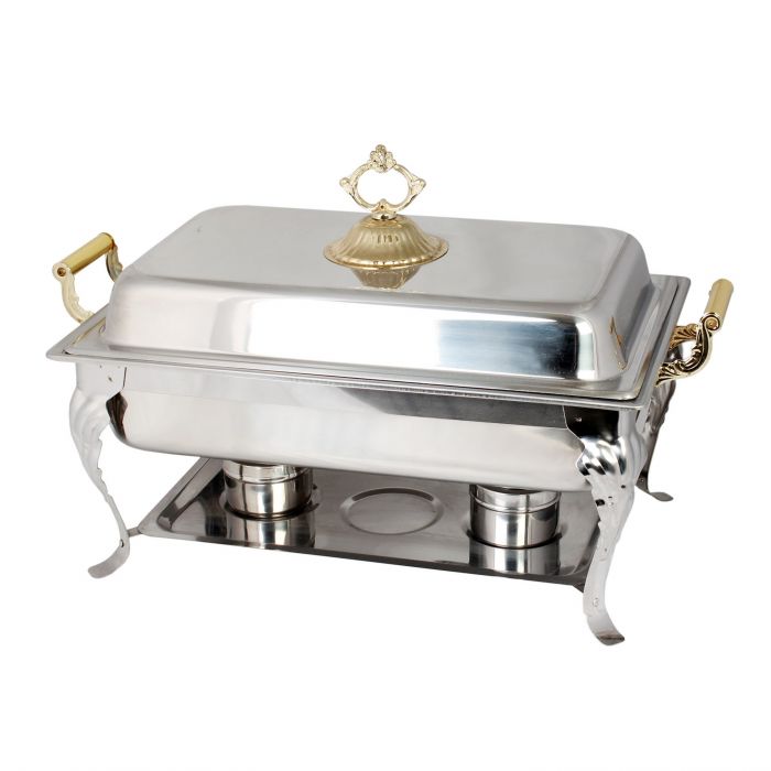Deluxe Chafer Thunder Group SLRCF8533 8 Qt. Stainless Steel Lift-Off Cover Rectangular