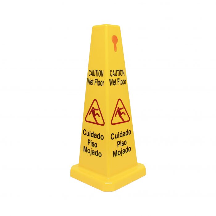 Caution/Wet Floor Thunder Group PLWFC027 Safety Floor Sign 27" Tall Yellow Plastic Cone