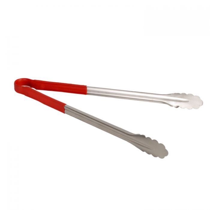 Utility Tongs Thunder Group Stainless Steel, Red