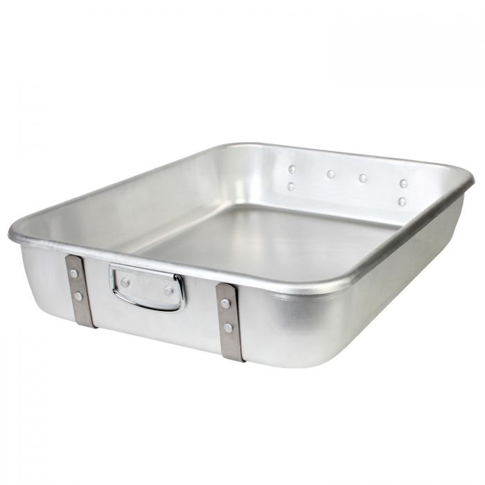 Double Roasting Pan Thunder Group ALRP9604 24" W Aluminum With Strap And Lugs