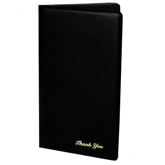Check Presentation Cover Thunder Group PCPC-1BL 9-1/2” With Black Faux Leather And Pocket Inserts