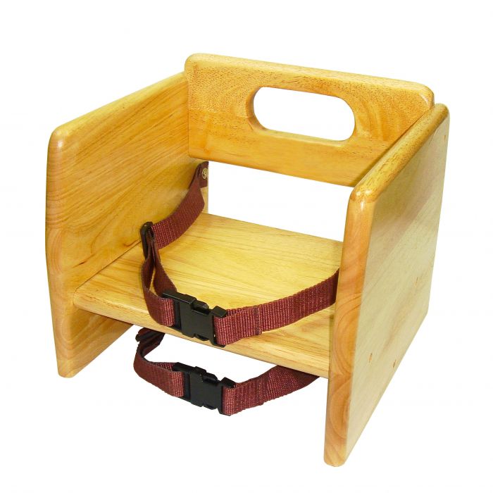 Wood Booster Seat Thunder Group WDTHBS018 Natural Finish with Harness Straps