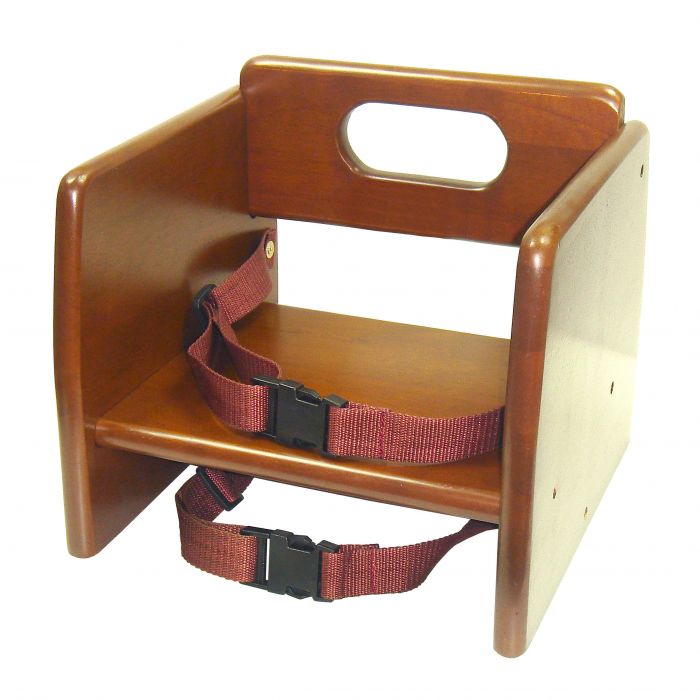 Wood Booster Seat Thunder Group WDTHBS019 Walnut Finish with Harness Straps