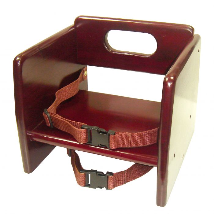 Wood Booster Seat Thunder Group WDTHBS020 Mahogany Finish with Harness Straps