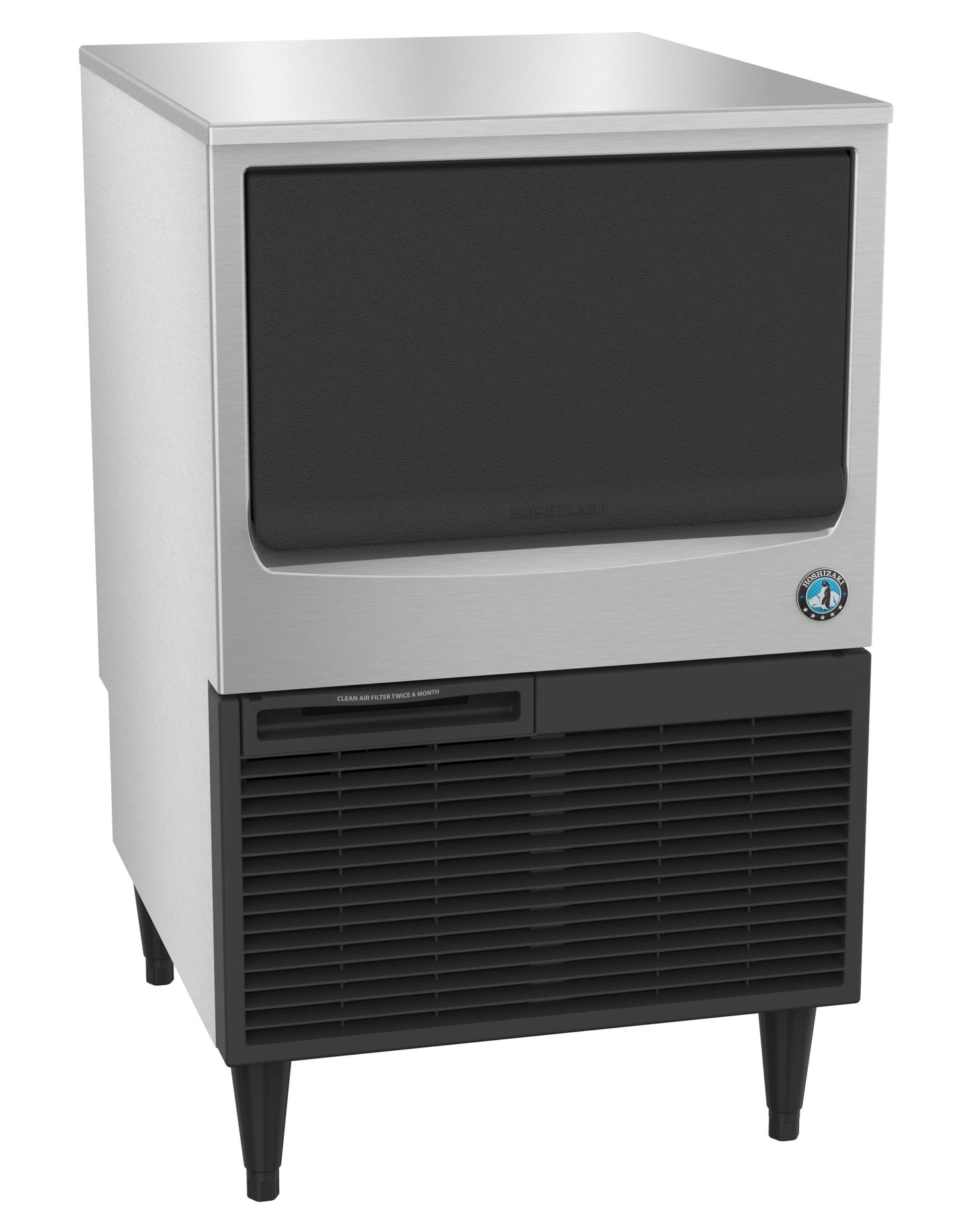 Hoshizaki KM-116BAJ 24" Air Cooled 116 lbs/Day Undercounter Ice Maker Crescent Cube with 53 lb. Bin