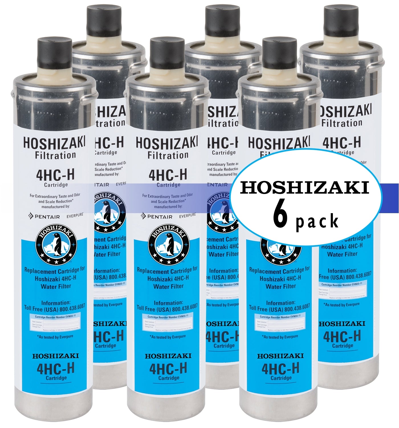 Replacement Water Filter Cartridge Hoshizaki H9655-06 for H9320 51, H9320 52, & H9320 53 - 6 Pack