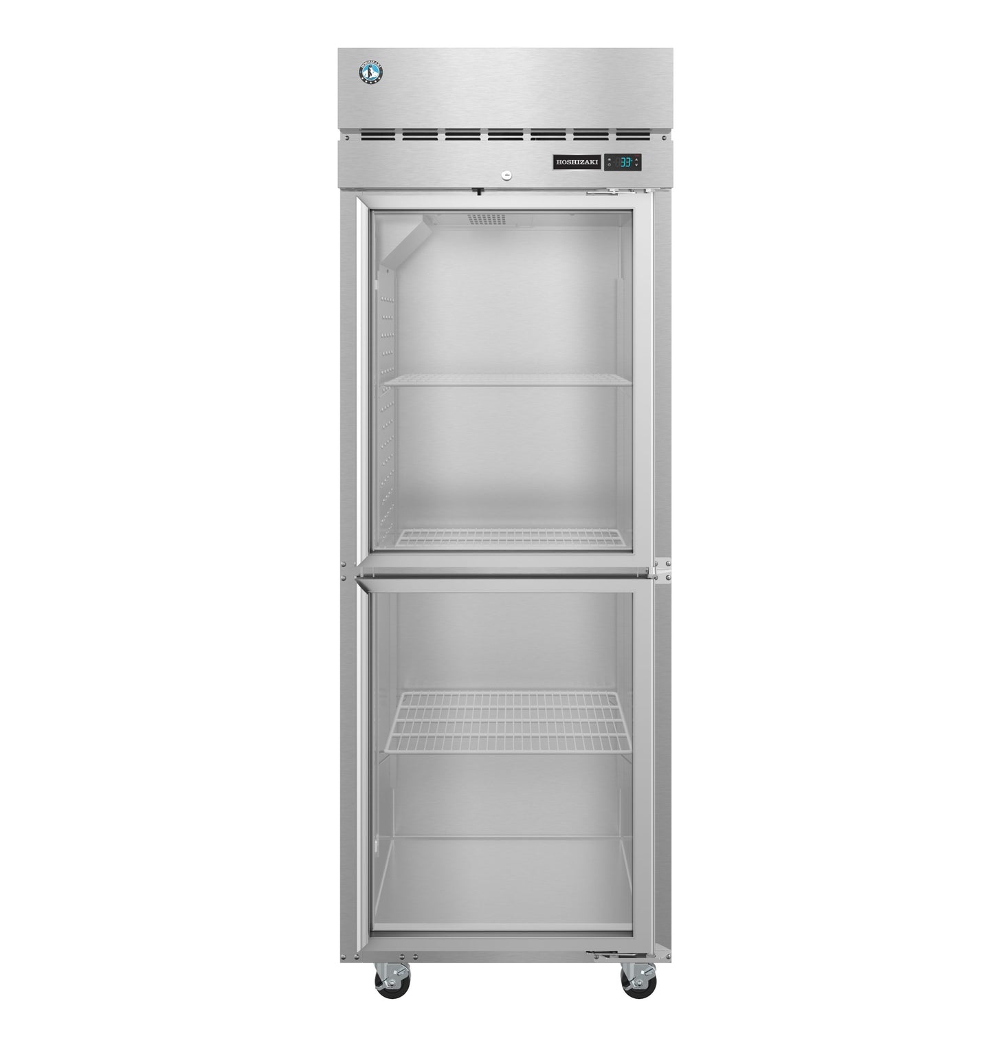 One Section Reach In Refrigerator Hoshizaki R1A-HG Steelheart 27 1/2" (2) Right Hinge Glass Doors, 115v