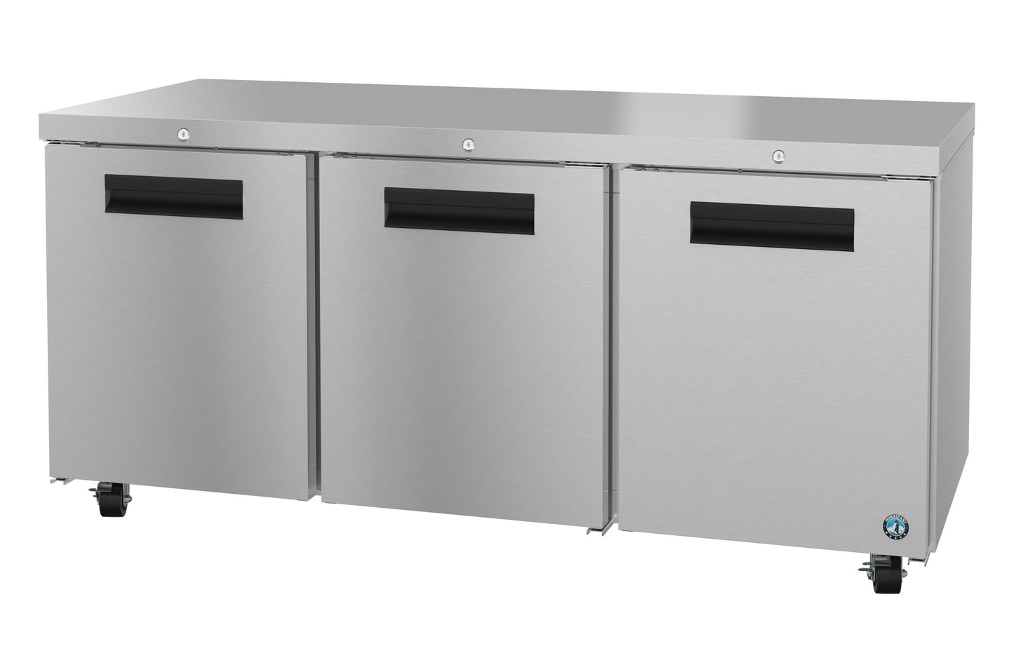 Undercounter Refrigerator Hoshizaki UR72B-01 SteelHeart 72" W w/ (3) Section & (3) Door with Lock, 115v