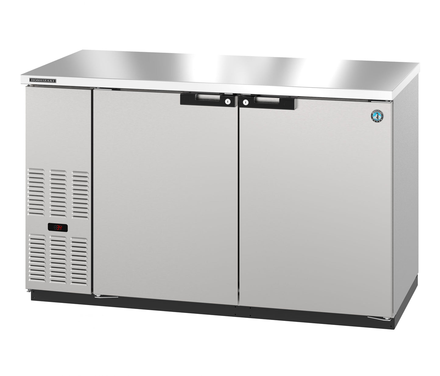 Bar Refrigerator Hoshizaki BB59-S 59" W - 2 Swinging Solid Doors, Stainless, 115v