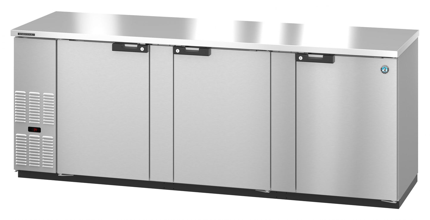Bar Refrigerator Hoshizaki BB95-S 95 1/2" W - 3 Swinging Solid Doors, Stainless, 115v