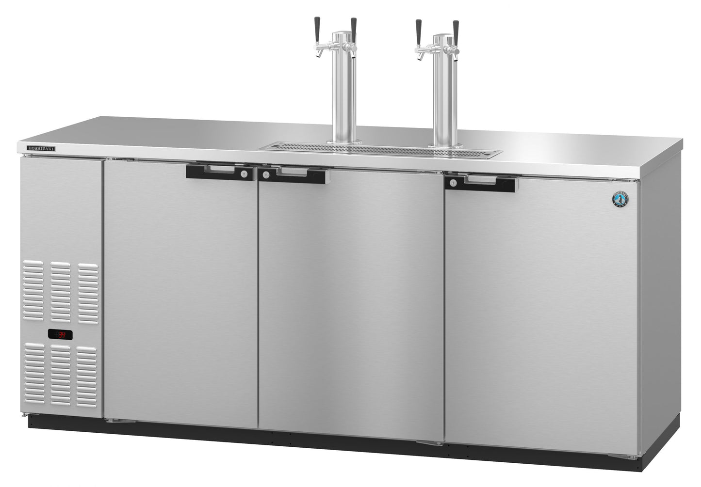 Kegerator Beer Dispenser Hoshizaki DD80-S 80" W w/ (4) Keg Capacity - (2) Column, Stainless, 115v