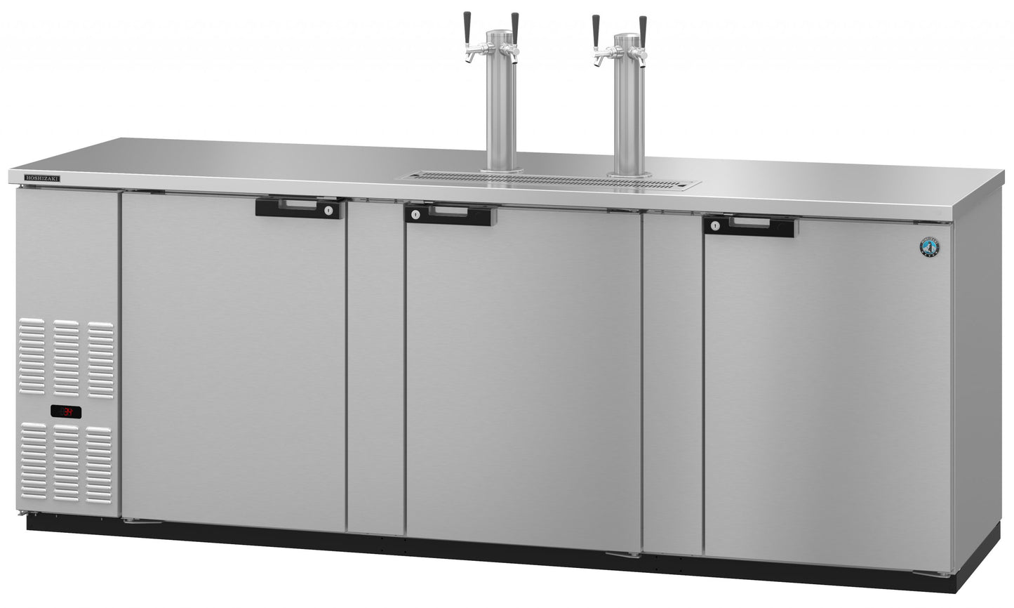 Kegerator Beer Dispenser Hoshizaki DD95-S 95 1/2" W w/ (5) Keg Capacity - (2) Column, Stainless, 115v