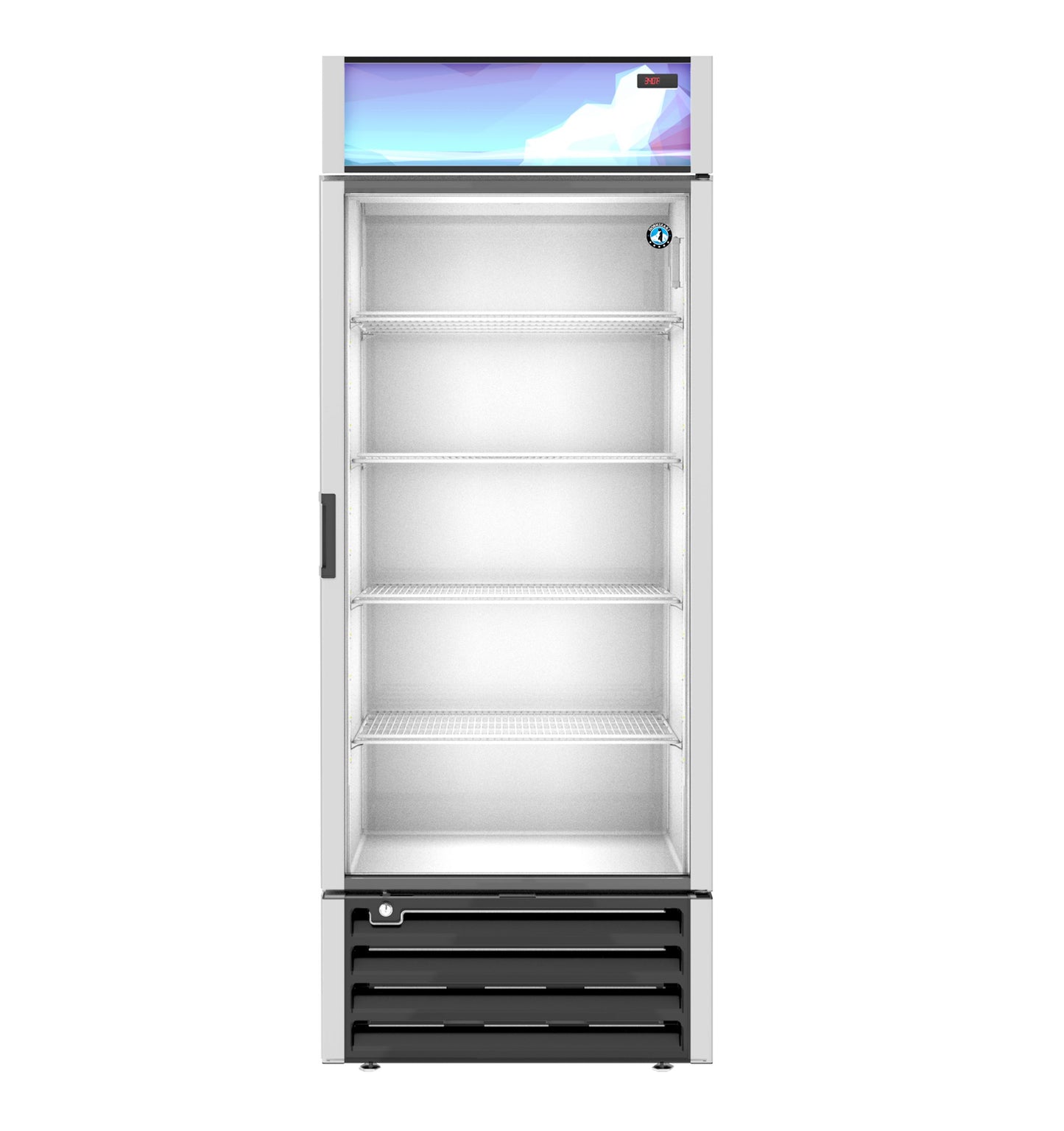 Glass Door Merchandiser One Section Hoshizaki RM-26-HC 30" W RM Series - (1) Right Hinge Door, Silver, 115v