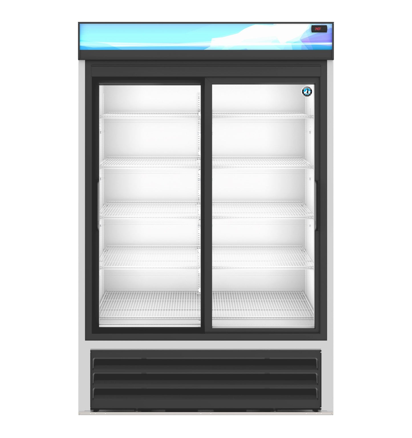Glass Door Merchandiser Two Section Hoshizaki RM-45-SD-HC 51" W RM Series - (2) Sliding Doors, Silver, 115v