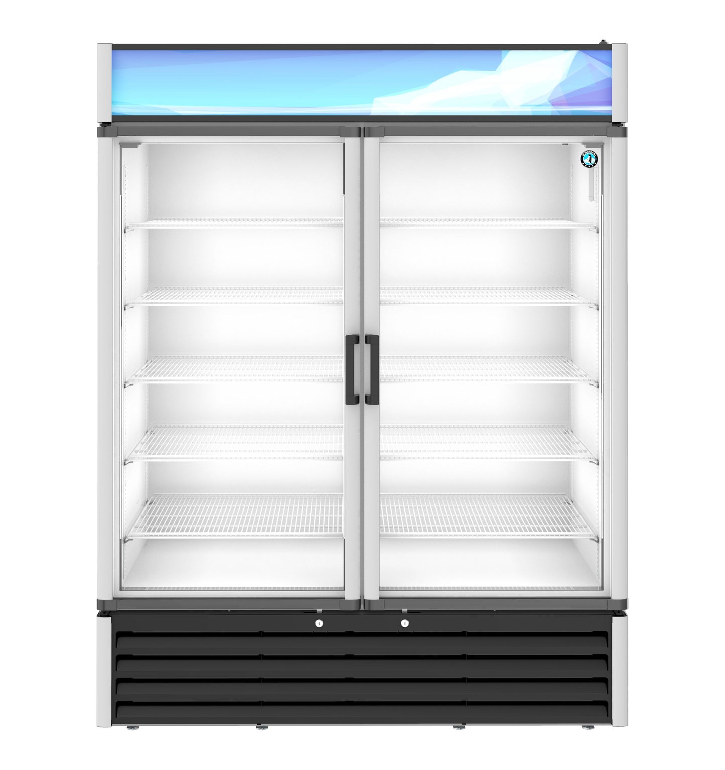 Glass Door Merchandiser Two Section Hoshizaki RM-49-HC 60" W RM Series - (2) Left/Right Hinge Doors, Silver,115v